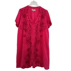 Johnny‎ Was Workshop Devere Breezy Dress Women Large Pink V Neck Resort Beachy